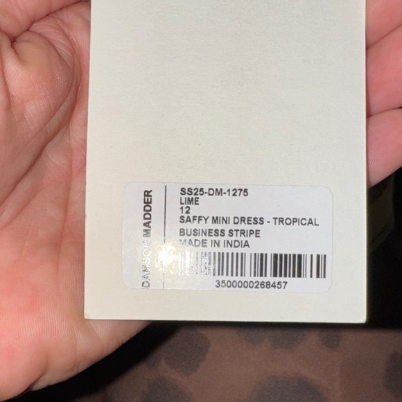 DAMSON MADDER Striped Green and Yellow Dress - Picture 4 of 4